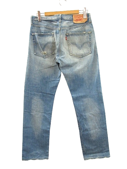 W35【④Vintageサンプル級】リーバイス 501 爽やかブルーUSA製 ④サンプル級エイジング！】LEVI'S 501 爽やかブルー USA製 W35