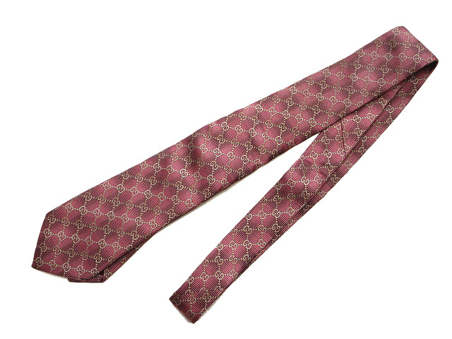 現行品 GUCCI GG柄 グラデーション ピンク ネクタイ シルク 中古・古着通販】GUCCI (グッチ) シルクネクタイ ピンク サイズ:148cm