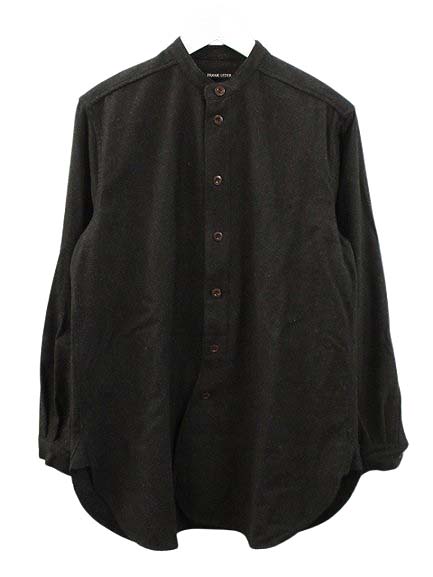 フランクリーダー バンドカラーシャツ フランクリーダー FRANK LEDER バンドカラー ウール シャツ XS