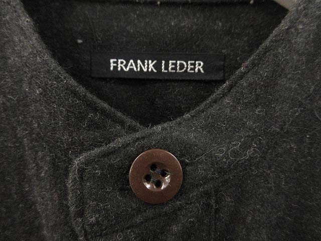 フランクリーダー バンドカラーシャツ フランクリーダー FRANK LEDER バンドカラー ウール シャツ XS