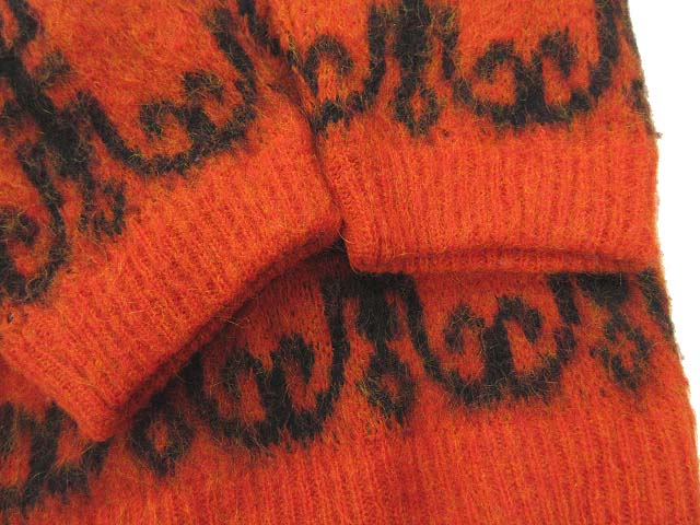 60s 70s ヴィンテージ モヘア カーディガン オレンジ 毛足短 L 60s 70s ヴィンテージ モヘア カーディガン オレンジ 毛足短 L