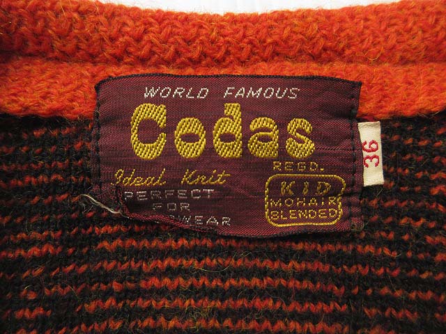 ヴィンテージ VINTAGE 60s 70s Codas モヘア カーディガン