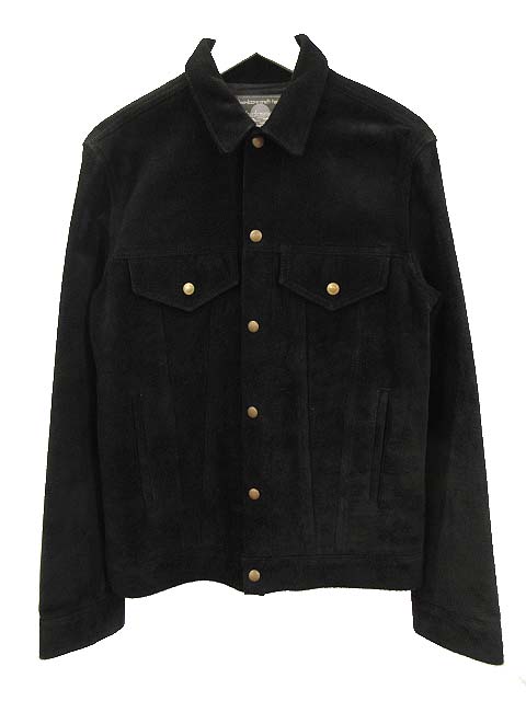 M*様 ウエストオーバーオールズ　ゴートスエードトラッカージャケット　ブラック ゴートスエード / スウェードトラッカージャケット, Black