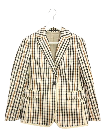 ダックス DAKS テーラード ジャケット チェック 38 ベージュ系 
