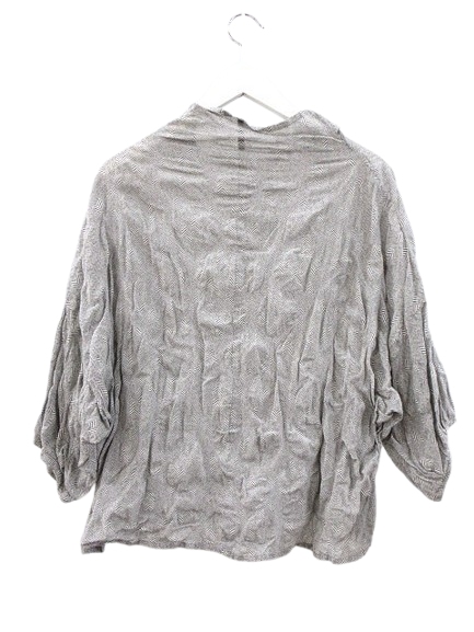 イオコムイオ io comme io センソユニコ 半袖 チュニック ウール ニット オフタートル ハイネック グリーンベース 緑ベース サイズ40 イオコムイオ io comme io センソユニコ 半袖 ブラウス 40 グレー系