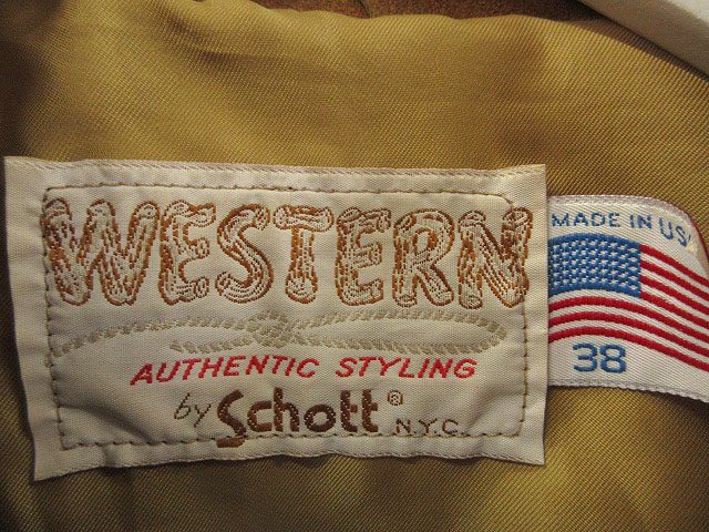 ショット SCHOTT 70s WESTERN スウェード トラッカージャケット 38