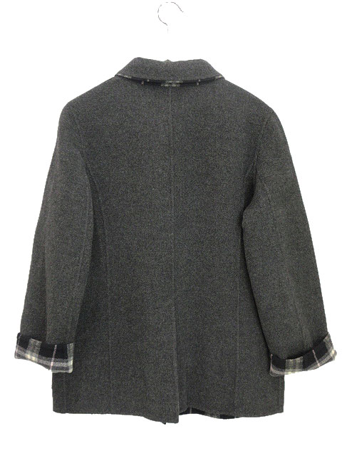 【美品】バーバリーロンドン ピーコート ダブルフェイス カシミア混 グレー 美品】バーバリーロンドン ピーコート ダブルフェイス カシミア
