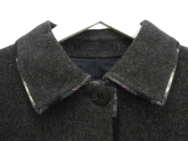 【美品】バーバリーロンドン ピーコート ダブルフェイス カシミア混 グレー 美品】バーバリーロンドン ピーコート ダブルフェイス カシミア
