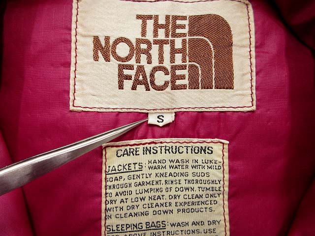 ザノースフェイス THE NORTH FACE 70s 茶タグ ダウンベスト S USA製