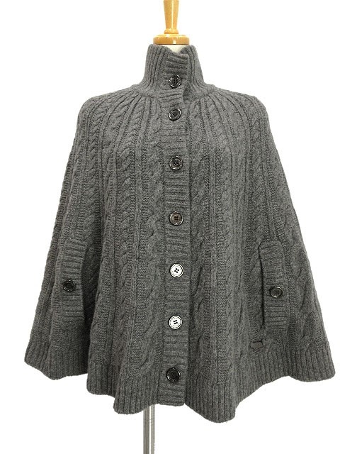 バーバリー ロンドン BURBERRY LONDON ケーブルニット ポンチョ ケープ