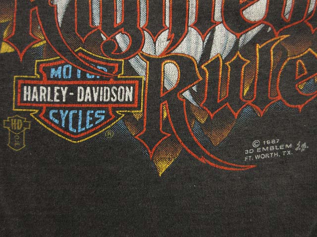 ハーレーダビッドソン HARLEY DAVIDSON 80s 3D EMBLEM Tシャツ