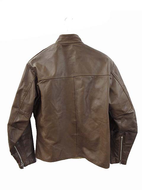 Harley Davidson ブラウン シングル　ライダースジャケット Ｌ ハーレーダビッドソン ブラウンレザーシングルライダースジャケット