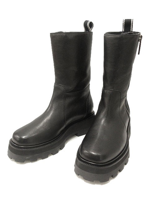 ジミーチュウ JIMMY CHOO レザー ブーツ チャンキーソール 36 BAYU