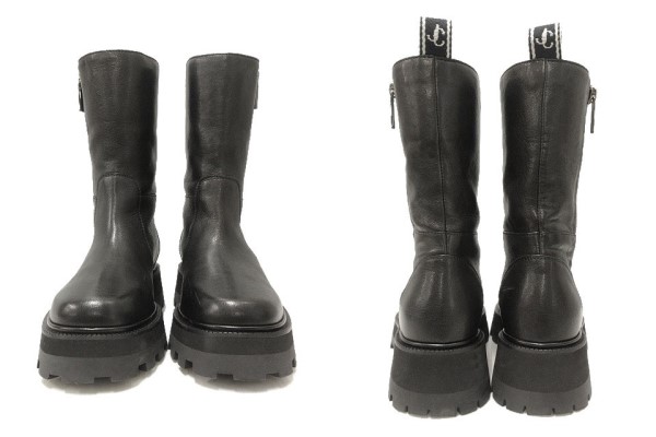 ジミーチュウ JIMMY CHOO レザー ブーツ チャンキーソール 36 BAYU
