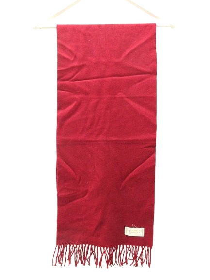 ニナリッチ NINA RICCI フリンジマフラー カシミヤ ワインレッド