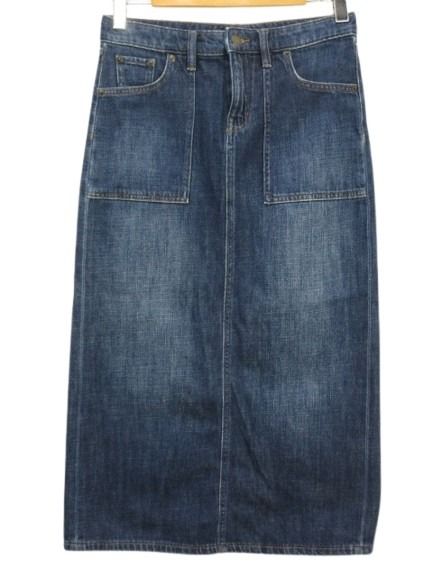 RALPH LAURENラルフローレン Aライン デニム スカート ボタン ローレン