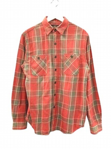 RRL ネルシャツ 長袖シャツ ダブルアールエル RRL ワークシャツ チェック ネルシャツ 長袖 レッド