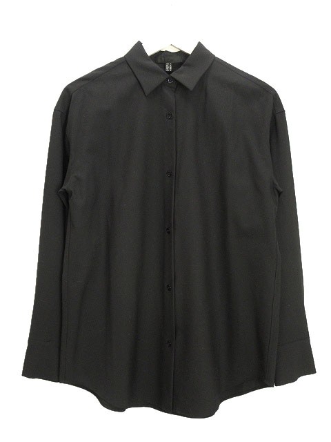 アイシービー iCB Silky Wool ブラウス 4 ブラック 黒 ウール シャツ 