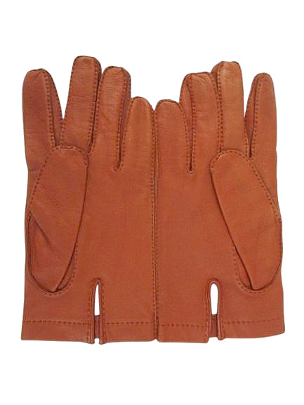 エルメス HERMES レザー グローブ 本革 手袋 8 1/2 赤茶色 ☆AA