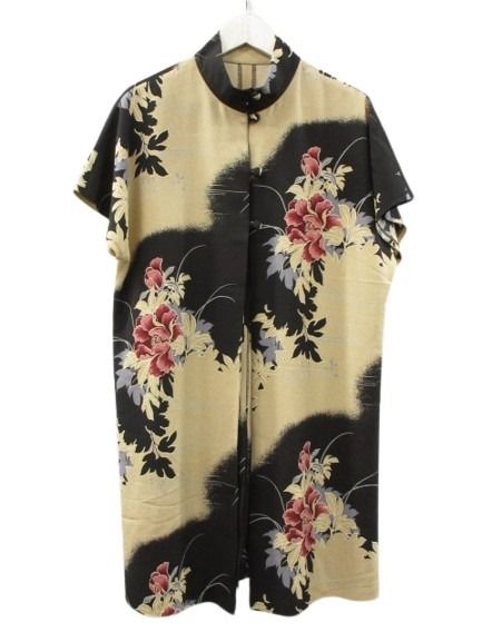 シセンドウ 詩仙堂 HITOSHI TAMURA ちりめん 縮緬 ロング ベスト