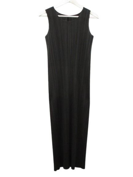 プリーツプリーズ PLEATS PLEASE ワンピース 黒 ブラック ノースリーブ 