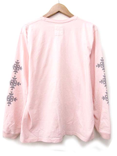 メロー MELLOW カットソー Tシャツ 長袖 ロンT プリント M ピンク  