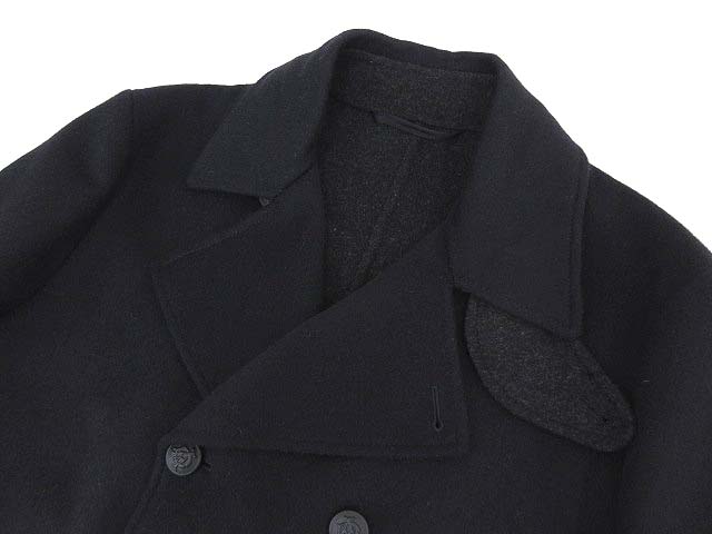 ダンヒル dunhill メルトン カシミヤ混 ウール Pコート ダブル