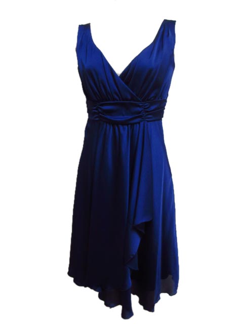 ルスーク Le Souk ドレス ワンピース ひざ丈 パーティー 結婚式 二次会 フォーマル ノースリーブ ドレープ 紺 ネイビー 38 Lek X レディース 052 ベクトルパーク