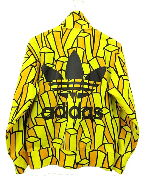 アディダスオリジナルス Adidas Originals By Jeremy Scott ジェレミースコット ポテト柄 トラックトップ ジャケット ジャージ ハイネック ブルゾン Xs 黄 イエロー S5053 メンズ 052 ベクトルパーク