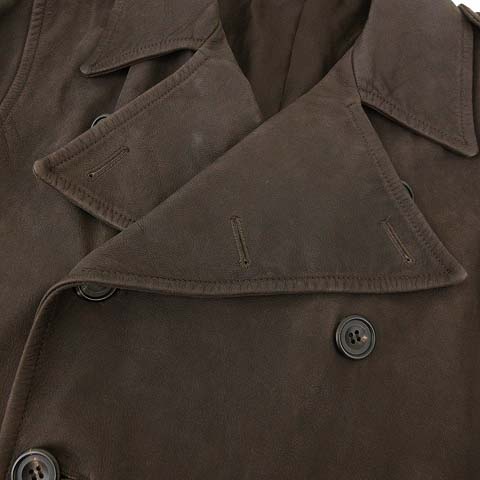 ポールスミスコレクション Paul Smith Collection カウレザー トレンチコート 牛革 ロング こげ茶 ダークブラウン M Ibs15 メンズ 052 ベクトルパーク