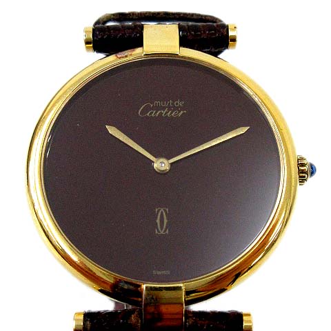 【CARTIER】カルティエ　ヴェルメイユ 925レディース ボルドー　腕時計 CARTIER】カルティエヴェルメイユ 925レディース ボルドー腕時計