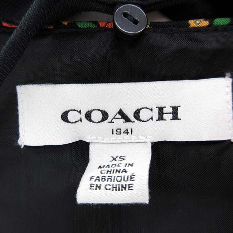 コーチ Coach 16ss パフィー スリーブ フロント ビブ ドレス ワンピース 半袖 膝丈 フラワー 小花柄 プリーツ 切替 ピンク 黒 ブラック Xs Fnm レディース 052 ベクトルパーク