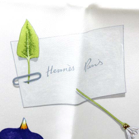 エルメス HERMES カレ 90 大判 スカーフ シルク 花の手紙 Des fleurS