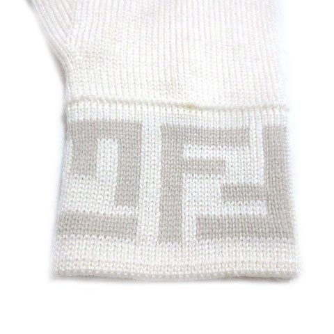フェンディ FENDI 手袋 ズッカ柄 ウール グローブ ニット オフ