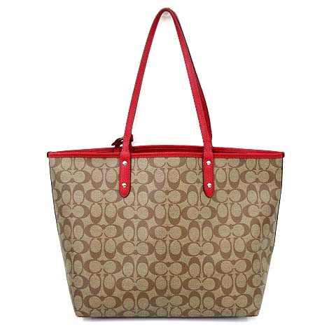 コーチ COACH ショルダー トートバッグ リバーシブル PVC レザー