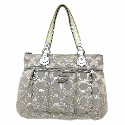 コーチ COACH ポピー ショルダー トートバッグ シグネチャー サテン 