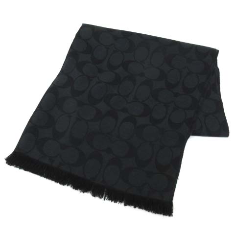 未使用品 コーチ COACH ストール F86011 シグネチャー柄 シルク混  