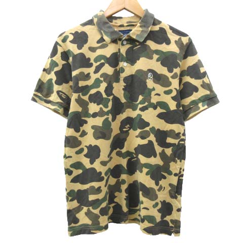 アベイシングエイプ A BATHING APE サルカモ ポロシャツ 半袖 迷彩柄 