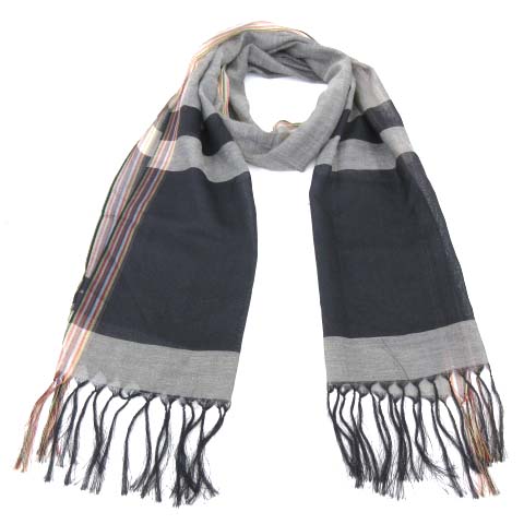 ポールスミス Paul Smith シルク マフラー マルチストライプ ストール フリンジ 薄手 バイカラー 日本製 S Ibs35 メンズ 052 ベクトルパーク