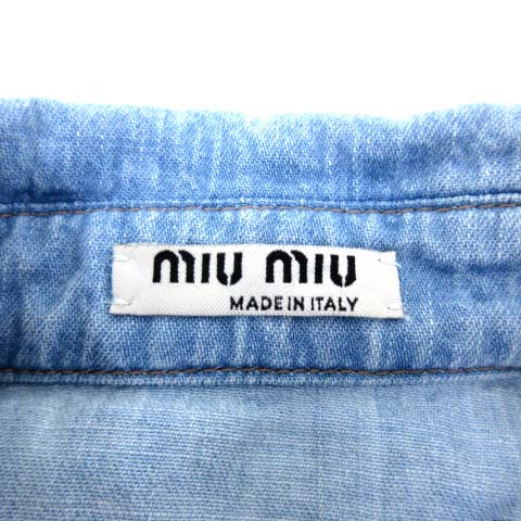 ミュウミュウ miumiu 19-20AW ライトブリーチ デニム ブラウス シャツ