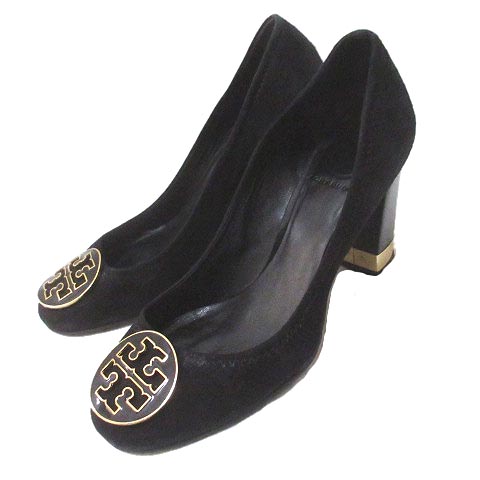 トリーバーチ TORY BURCH パンプス スウェード ロゴプレート 7.5M 約 