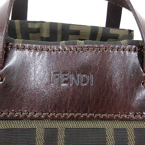 フェンディ FENDI ズッカ柄 ミニ トート ハンドバッグ 総柄 ナイロン 