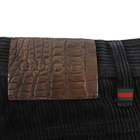 グッチ GUCCI コーデュロイ パンツ レギュラー ストレート ワニ革  