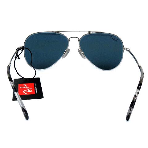 未使用品 レイバン RAY BAN ORB8125 Aviator Titanium アビエーター チタニウム サングラス ティアドロップ メタルフレーム ブルーレンズ 偏光 58□14 140 ケース取扱説明書クロス付 日本製 ☆AA★ A メンズ レディース