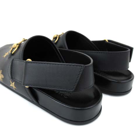 未使用品 グッチ GUCCI 18SS RIVER SLIDE LTHR BEE STAR サボ サンダル  