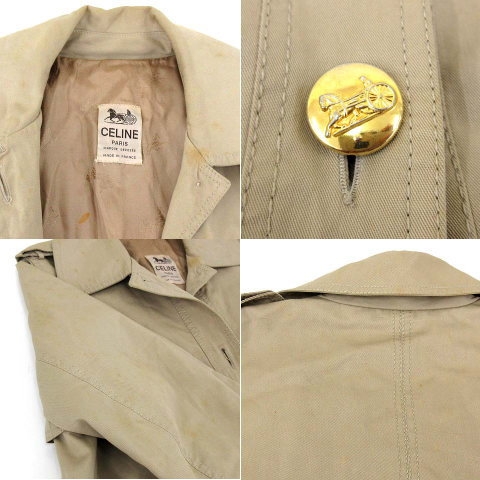 セリーヌ CELINE トレンチコート スプリング ロング 馬車柄金ボタン