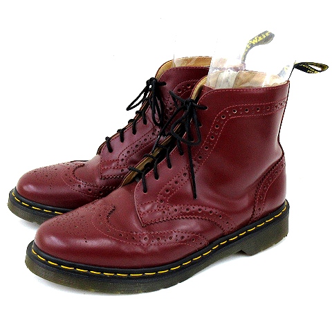 ドクターマーチン Dr Martens Ue Uniform Experiment ユニフォームエクスペリメント ショート ブーツ ウイングチップ メダリオン カーフレザー Uk8 約27 0cm ボルドー チェリーレッド 赤茶系 A メンズ 052 ベクトルパーク