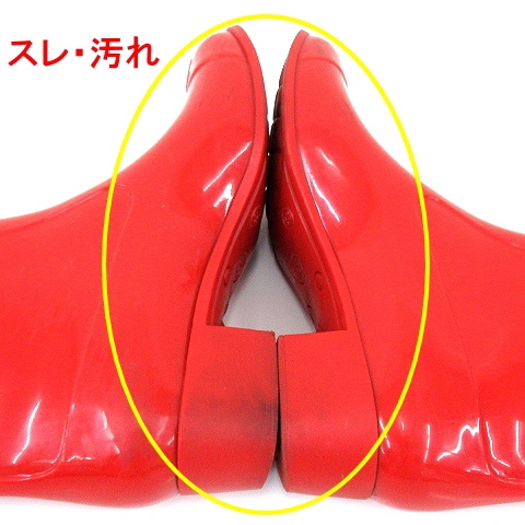 シャネル CHANEL ラバー レイン ブーツ 長靴 カメリア 花 フラワー