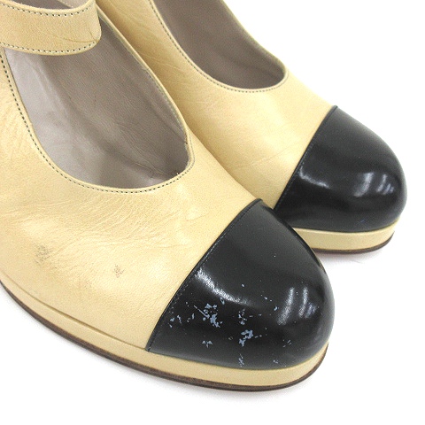 シャネル CHANEL キャップトゥ パンプス アンクルストラップ チャン 