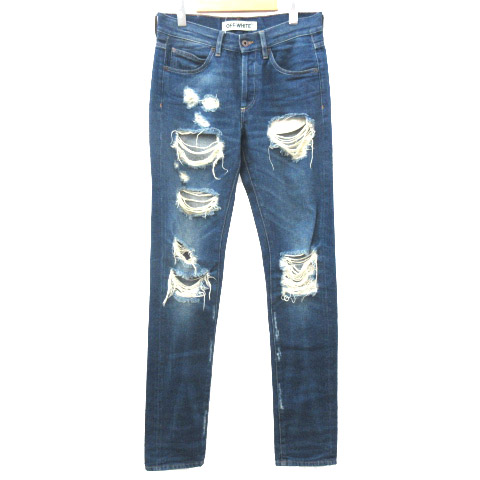 オフホワイト OFF WHITE 16AW デニム パンツ バイアス クラッシュ 